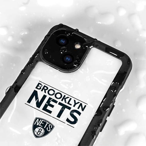 NBA Brooklyn Nets Standard - White iPhone 15 Plus Waterproof Case